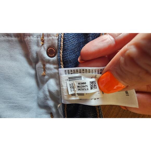 American Eagle Flower Power Denim Jean Cutoff Shorts, Sz 000, Y2K, Retro - Picture 9 of 9